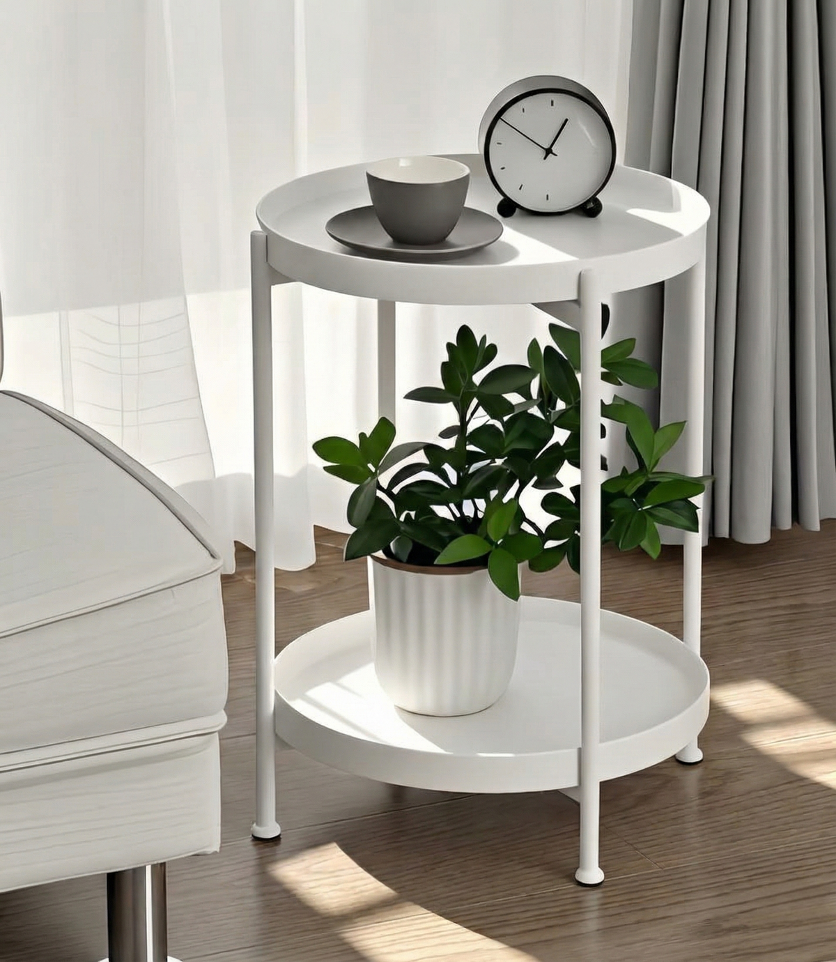 ST016 - Nordic Small Round Coffee Table – Minimalist Sofa Side Table image 1