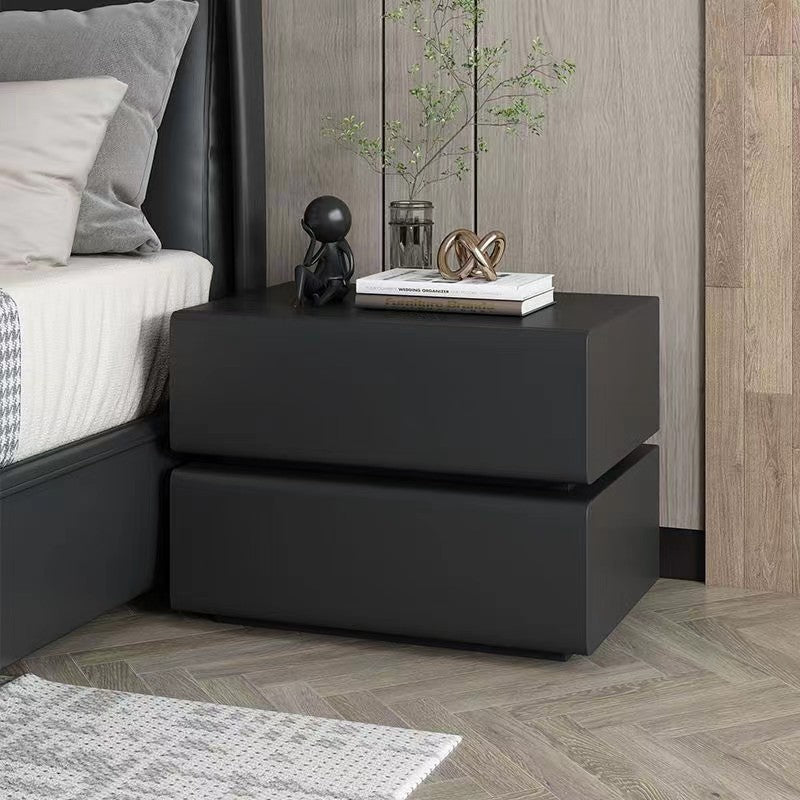 CBD021 - Modern Nightstand with Leather Wrap image 1