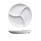 DISH009 - Round Ceramic 3-Compartment Divided Plate image 7