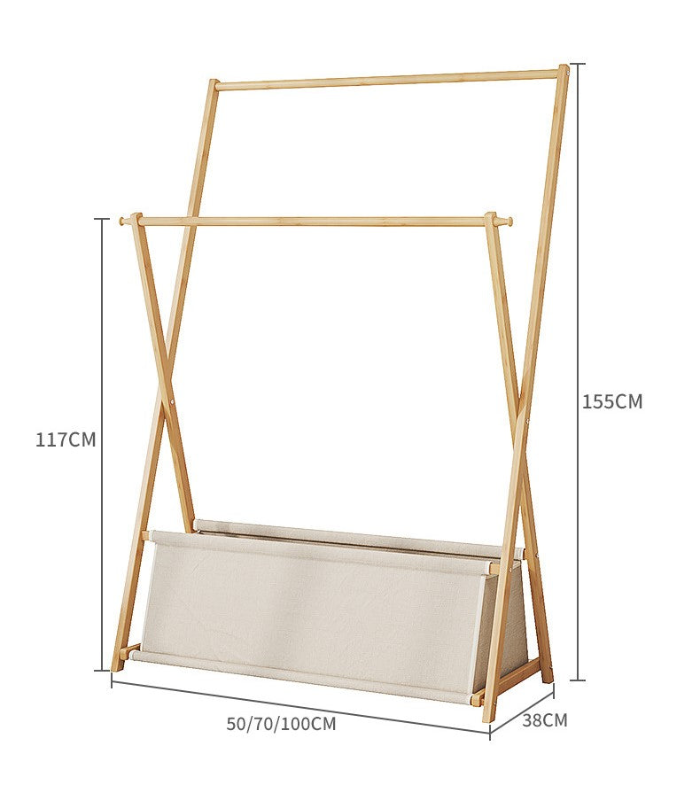 CC016 - Double-layer portable clothes rack with Cloth Storage Basket image 4
