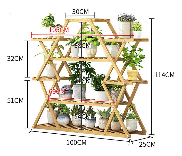 PS023 Bamwood Multi-Layer Plant Floor Stand image 6