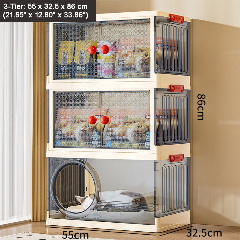 BS043 - Multifunctional Cozy Cat House with Storage Cabinet image 8