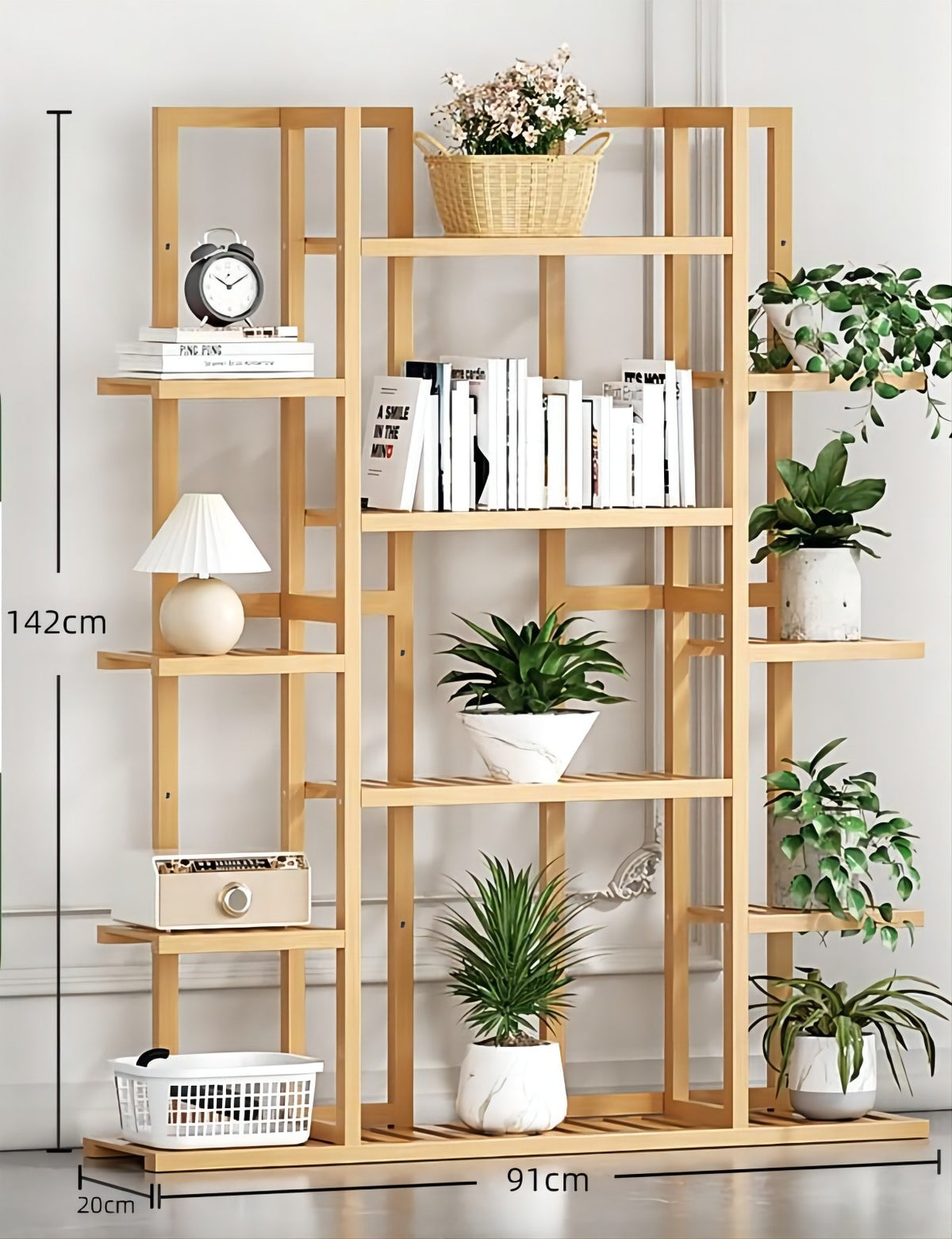 PS014 - Bamwood Modern Wood Plant Floor Stand image 0