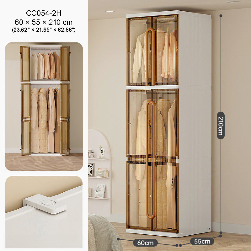 CC054 - Multi-Layer Plastic Wardrobe Closet – Modular Hanging & Storage Cabinet image 6