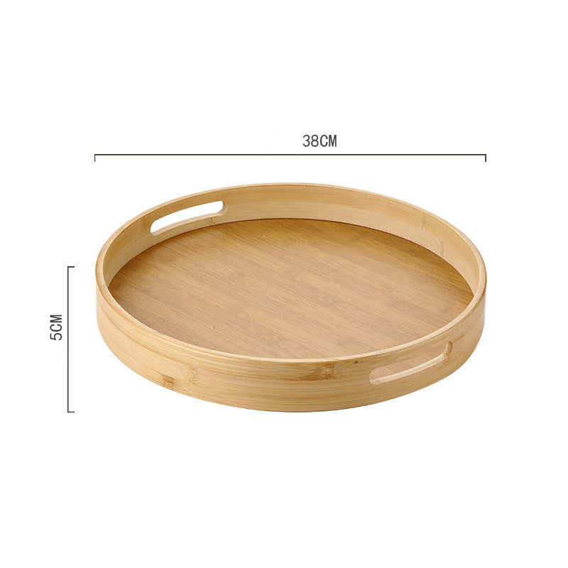 TRAY001 - Round Bamboo Creative Tray | Snack & Tea Serving Plate image 6