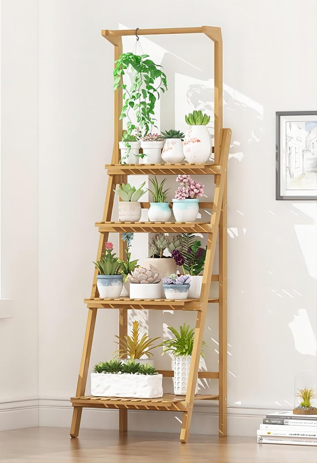 PS005 Bamwood Balcony Floor Stand Rack image 4