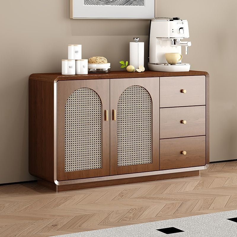 WCK019 - Multi-Functional Storage Cabinet with Faux Rattan Doors and Drawers image 0
