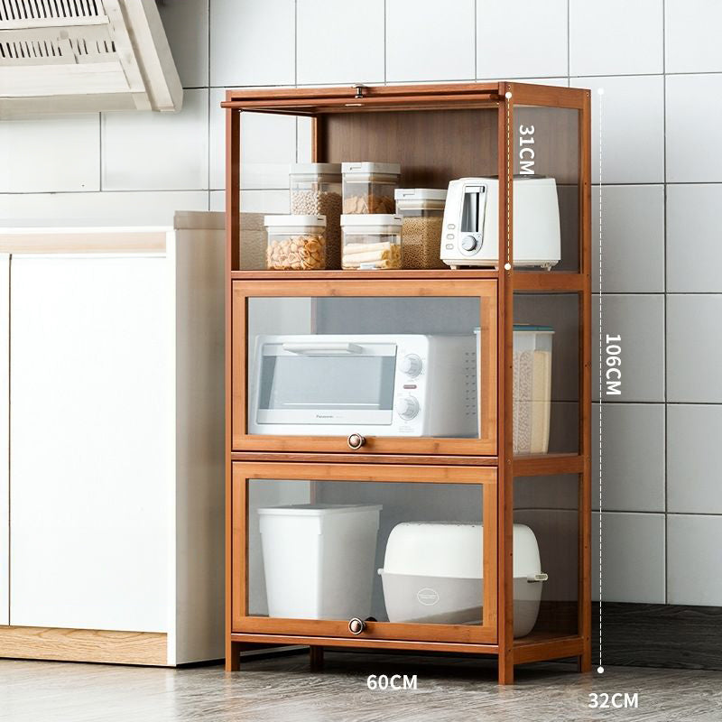 WCK016 - Bamboo Kitchen Storage Cabinet with Flip-Up Doors image 2