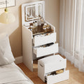 DR014 - Multifunctional Flip-Top Vanity Cabinet with LED Strip Light Mirror image 0
