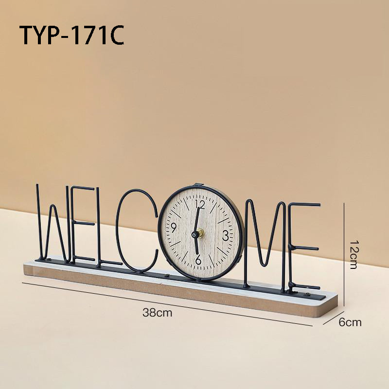 TYP-171 - Minimalist Creative Iron Art Letter Clock – Entryway, and Office Decor image 1