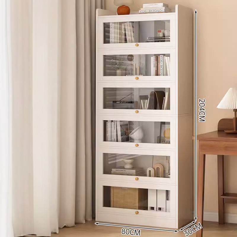BS055 - Multi-layer Floor-Standing Wall-Mounted Storage Rack with Door image 3