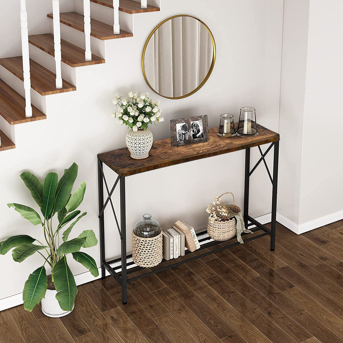 EDB042 - 41.9" Narrow Console Table with Metal Frame image 1