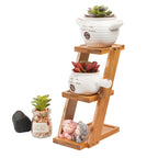 PS033 - Multi-Layer Balcony Wooden Tabletop Flower Stand image 1