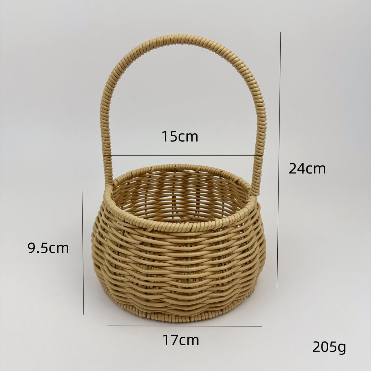 BAS001 - Handwoven Rattan-Style Basket with Handle image 2