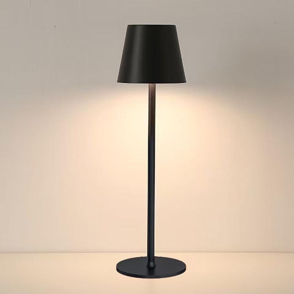 LS010 - Black Minimalist LED Table Lamp – Rechargeable Bedside Desk Light image 0