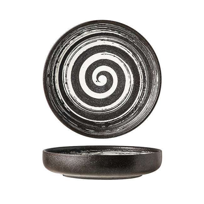 DISH001 - Japanese Vintage Dark Ceramic Dinner Plate image 6