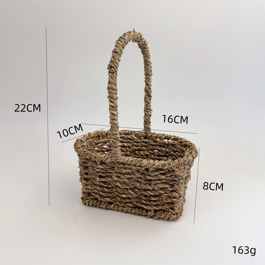 BAS006 - Handwoven Rattan-Style Basket with Handle image 4