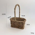 BAS006 - Handwoven Rattan-Style Basket with Handle image 4