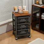 BS051 - Rolling Storage Cart with Shelves – Mobile Side Table image 1