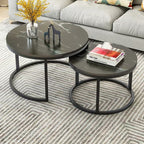 EDB044 - Marble-Pattern Modern Home Coffee Table Set image 0