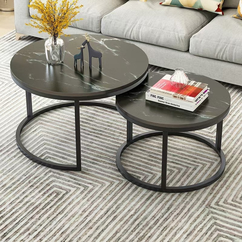EDB044 - Marble-Pattern Modern Home Coffee Table Set image 0