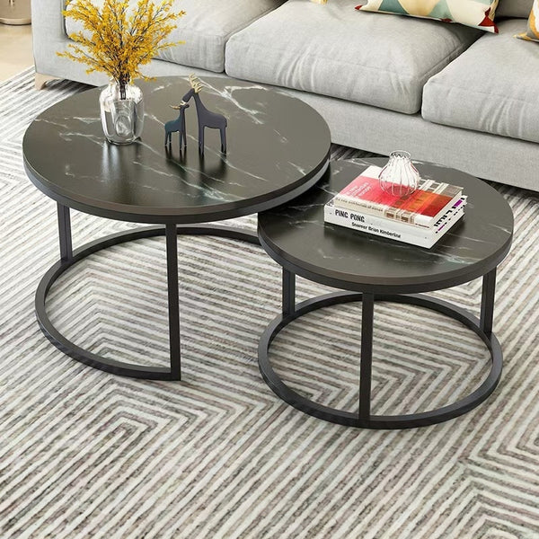 EDB044 - Marble-Pattern Modern Home Coffee Table Set