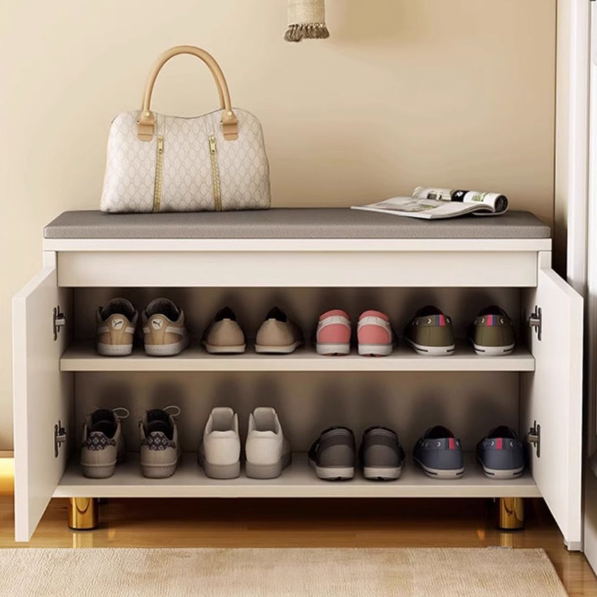 SOCE037 - Cream Style Entry Door Shoe Changing Stool & Shoe Cabinet image 1