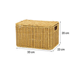 BAS011 - Rectangular Rattan-Style Storage Basket with Lid image 3