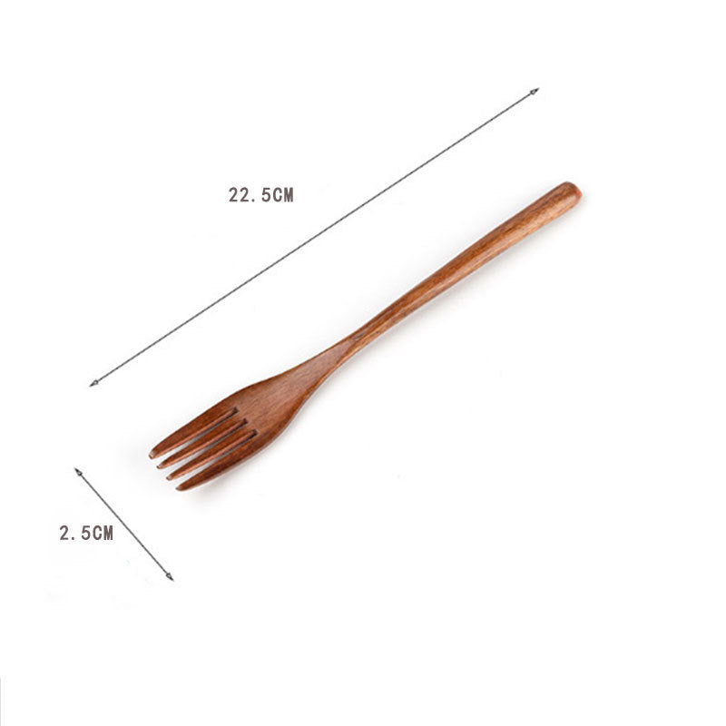 FORK001 - Wooden Fork | Natural Solid Wood Tableware for Salad, Dessert & Dining image 0