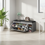 SOCE070 - Modern Entryway Shoe Storage Bench with Seating & Organizer image 3