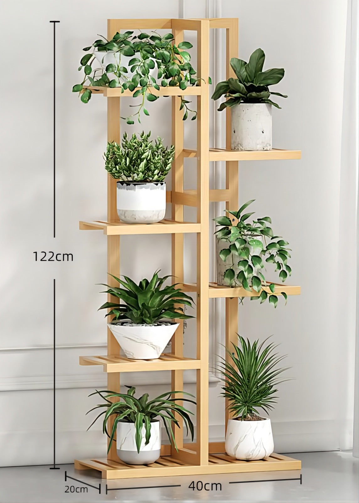 PS014 - Bamwood Modern Wood Plant Floor Stand image 3