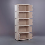 BS026 - Installation-Free Solid Color Multi-Layer Storage Cabinet image 4