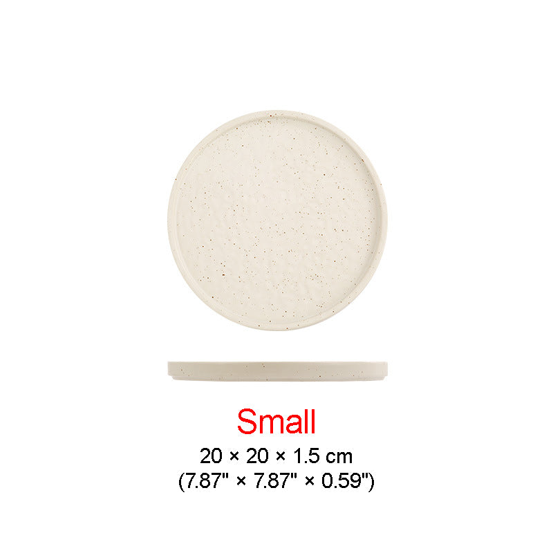 DISH004 - Japanese Ceramic Stone-Texture Flat Plate | Minimalist Dinner Dish image 3