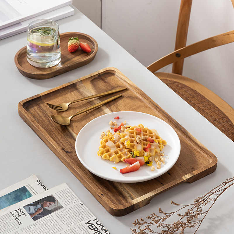TRAY002 - Wooden Serving Tray | Snack & Tea Plate image 1