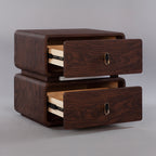 CBD026 - Solid Wood Bedside Table with Leather Wrap, Induction Light & Storage image 9