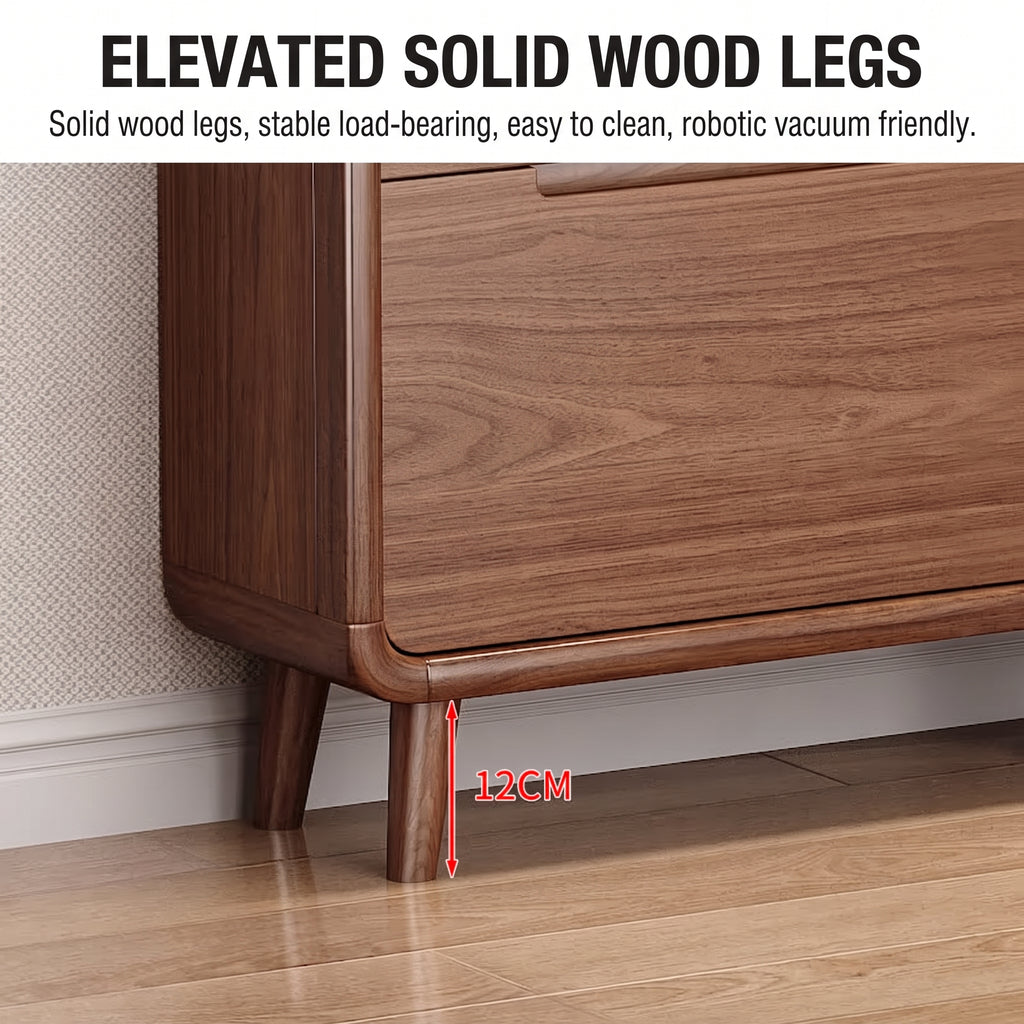 SOCE079 -  Walnut Look Shoe Cabinet - Ultra-Slim Walnut Entryway Organizer